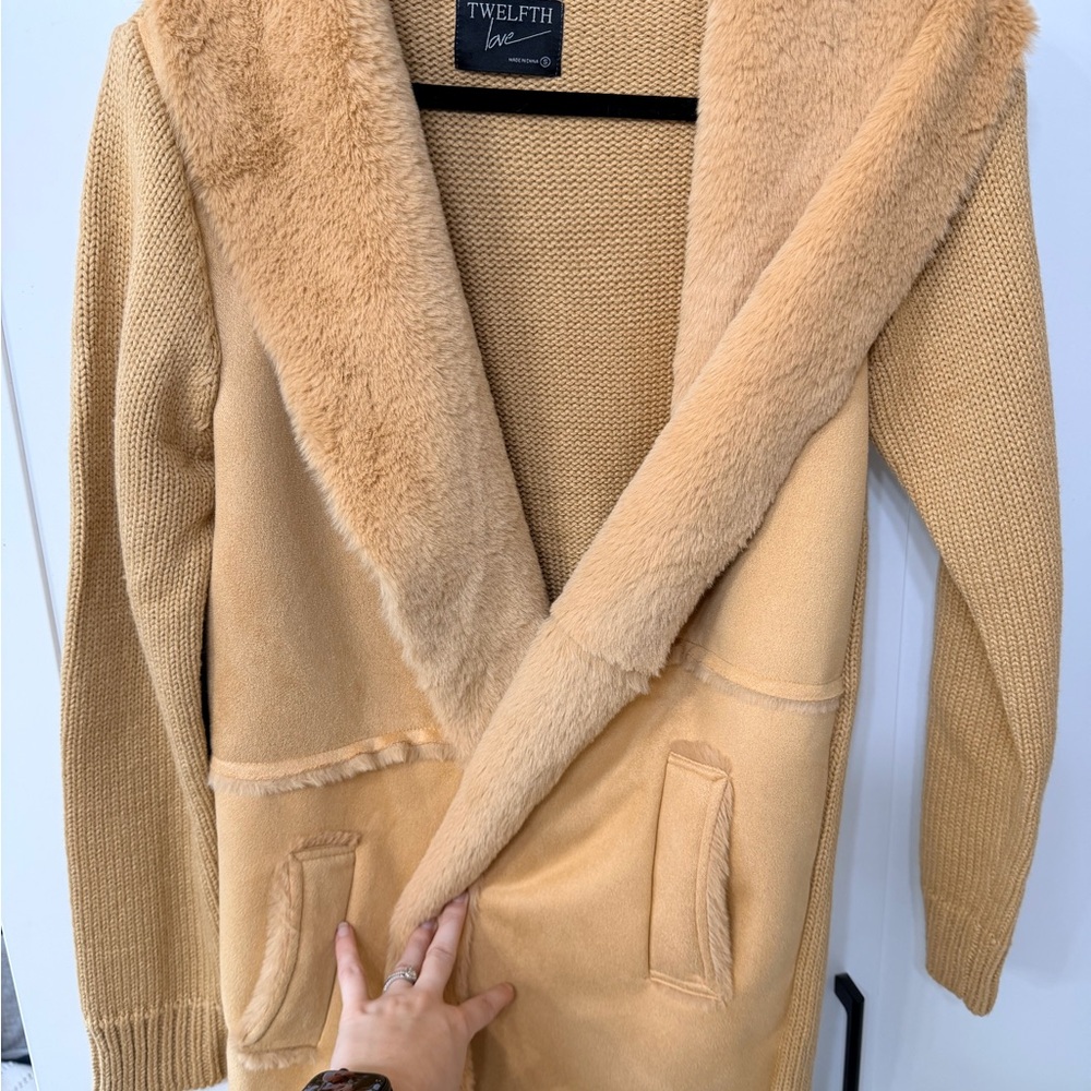 Twelfth Street by Cynthia Vincent Camel Knit Cardigan
